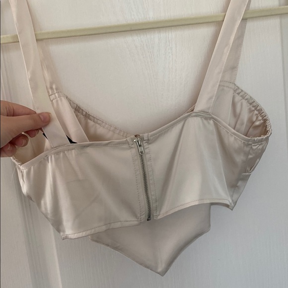 Champagne Satin Tie Up Corset Top Forever 21 - Picture 5 of 5